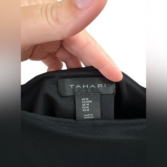 Tahari black tank top crop top - Picture 3 of 4